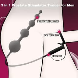 Daity Anale kralen en butt plug met penisringen – Anale seksspeeltjes voor volwassenen (vrouwen en mannen) – Flexibele siliconen anale plug en prostaatmasseur met trapsgewijs ontwerp – Bullet-vibrator en G-puntstimulator voor koppels – Zwart — thumbnail 6