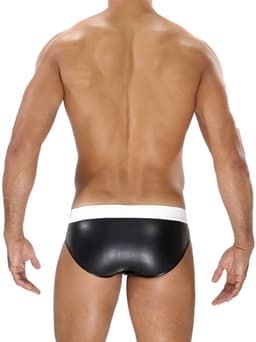 TOF Paris Fetish Brief Black/White - MAAT M - Erotisch Heren Ondergoed - Slip voor Man - Sexy mannen Slip — thumbnail 2