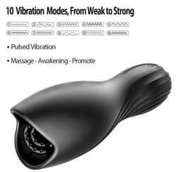 Daity Masturbator voor Mannen - Draagbare Mini Zakmasturbator met Grote Opening - 10 Standen - Zacht Silicone - Herbruikbaar Seksspeeltje voor Volwassenen - Oplaadbaar - Zwart — thumbnail 2