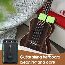 Snaar Reiniger - Gitaar Accessoire - Instrument Onderhoud - 360 Graden Reiniging - 12 x 8 x 3 cm - Zwart — thumbnail 3