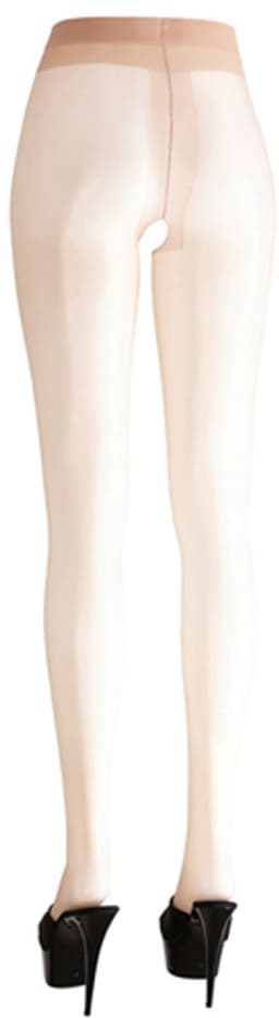 Cottelli Collection – Erotische Panty met Satijnen Glans en Open Kruis voor Ondeugend Plezier – Maat XL – beigeig — thumbnail 5