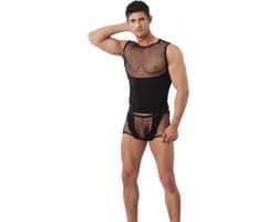 Amorable - Sexy Herenshirt - Fetish Party - Visnet details - maat M/L