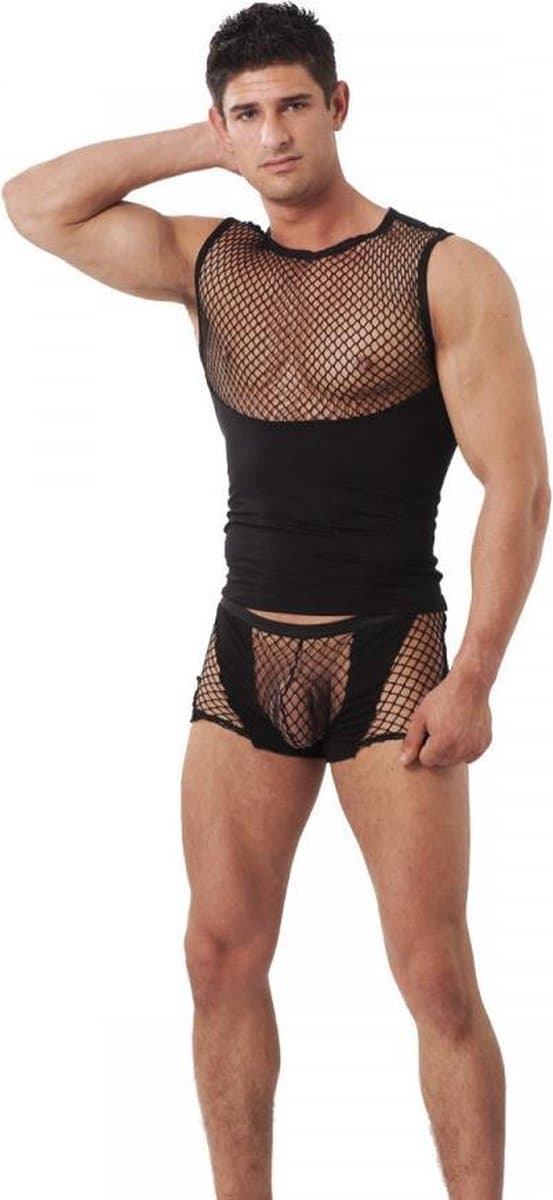 Amorable - Sexy Herenshirt - Fetish Party - Visnet details - maat M/L — afbeelding 1