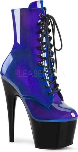 Pleaser Enkellaars -35 Shoes- ADORE-1020HG Blauw/Paars — thumbnail 1