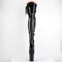 Pleaser - FLAMINGO-3050 Plateau Overknee Laarzen - Paaldans schoenen - 41 Shoes - Zwart — thumbnail 3