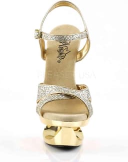 Pleaser - ECLIPSE619G Sandaal met enkelband, Paaldans schoenen - Paaldans schoenen - 35 Shoes - Goudkleurig — thumbnail 2