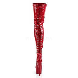 Adore-3063 plateau lak overknee laars met veters en stiletto hak rood - (EU 35 = US 5) - Pleaser — thumbnail 5