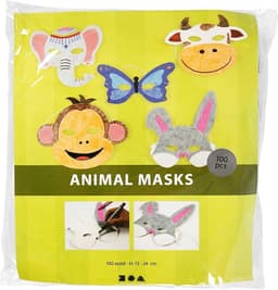 Dierenmaskers, h: 13-24 cm, b: 20-28 cm, 100 stuks, wit — thumbnail 3