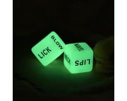 Erotische dobbelstenen - Glow in the Dark - 2 dobbelstenen - Voorspel - Seks - Sex - Relatie - Spannend - Kamasutra-  Erotisch - Erotiek - Dobbelsteen