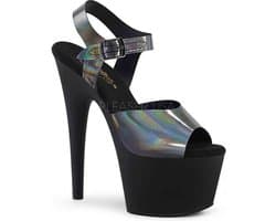Pleaser - ADORE-708N-DT Sandaal met enkelband, Paaldans schoenen - Paaldans schoenen - 35 Shoes - Zwart/Multicolours