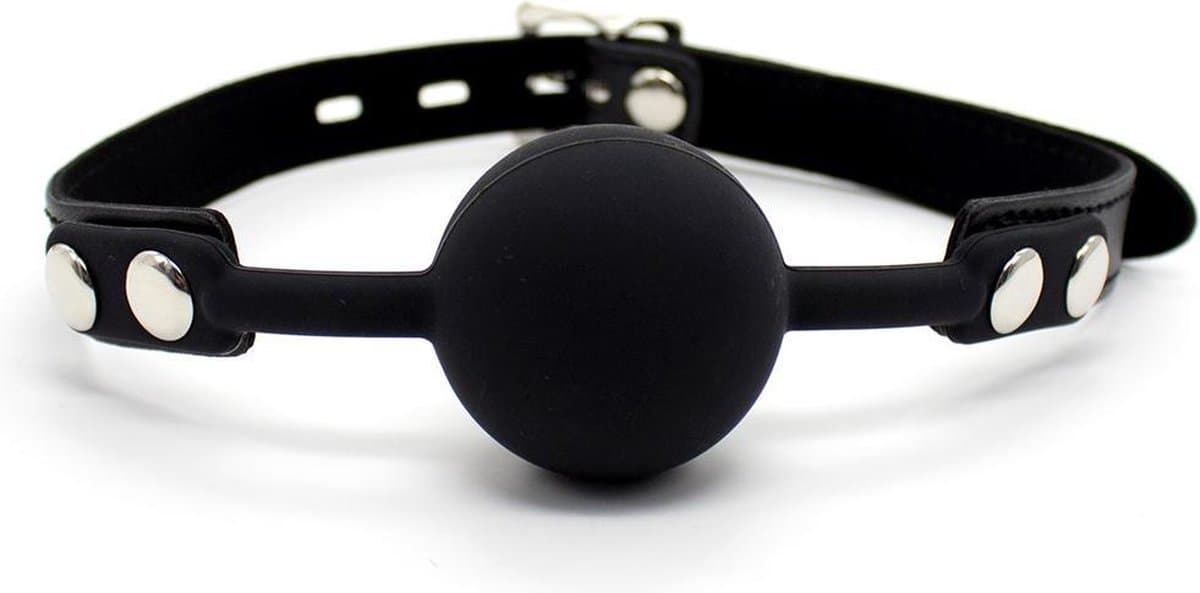 Banoch - Ball gag siliconen met verstelbare band - Zwart - Bal ∅ 4 cm — afbeelding 1