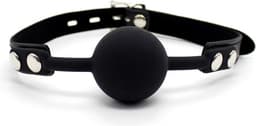 Banoch - Ball gag siliconen met verstelbare band - Zwart - Bal ∅ 4 cm — thumbnail 1