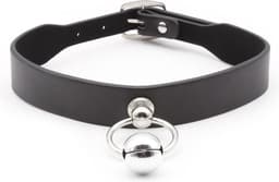 Banoch - Catbell Collar simple black - Zwart pu leer - bdsm - halsband — thumbnail 1
