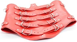 Banoch | Collar Bondage body Harness Red/6 - rood pu leer vrouwen harnas - bdsm — thumbnail 6