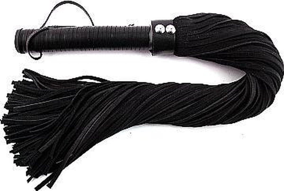 Rouge - Lange Suede Flogger - Zwart — afbeelding 1