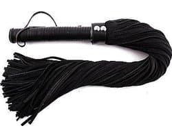 Rouge - Lange Suede Flogger - Zwart