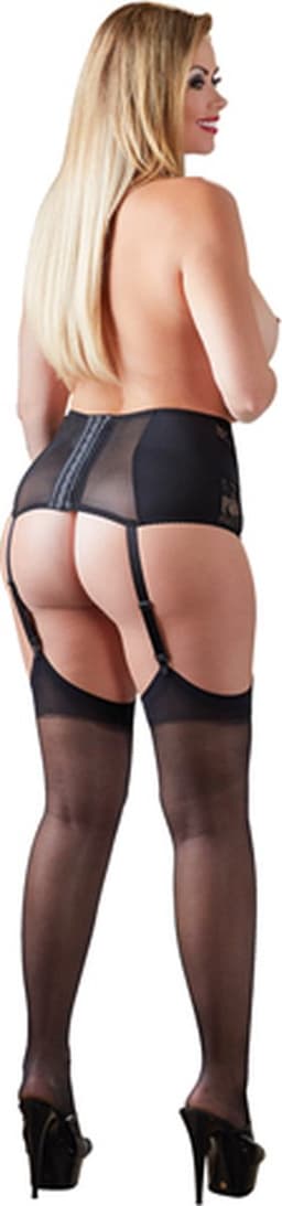 Cottelli Plus Size – Sexy Jarretel Gordel met Kanten Inleg voor een Onweerstaanbare Uitstraling – Maat 3XL - Zwart — thumbnail 8