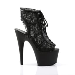 Adore-796LC plateau peeptoe enkellaars met kant en stiletto hak zwart - (EU 38 = US 8) - Pleaser — thumbnail 2