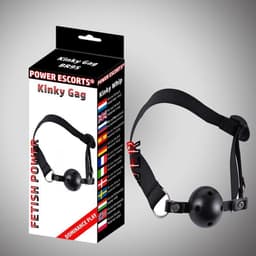 Power Escorts - Fetish Power - Kinky Gag - Mondknevel - Verstelbare Mondknevel - BR95 - Ball Gag - Zwart - gave Cadeaubox — thumbnail 4