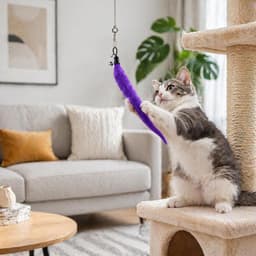 Set van 12 vervangende vullingen voor kattentoverstaf, verschillende kleuren harige rupswormspeelgoed, interactieve huisdierspeelaccessoires voor kittens en volwassen katten — thumbnail 5