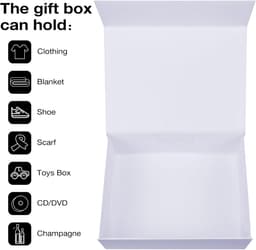 Magnetische geschenkdozen met deksel, wit, 5 stuks, 35,1 x 22,9 x 10,9 cm — thumbnail 4