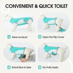 Herstelpak voor grote honden, rekbaar ademend chirurgisch pak voor honden, hondenpak na operatie, anti-likken herstelpak voor labrador golden retriever husky groen, 2XL — thumbnail 3