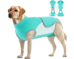 Herstelpak voor grote honden, rekbaar ademend chirurgisch pak voor honden, hondenpak na operatie, anti-likken herstelpak voor labrador golden retriever husky groen, 2XL