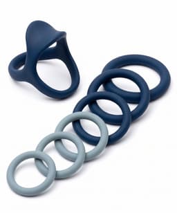 Cockring Set 7-delig Siliconen - OHYES Halo - Penisring Set voor Mannen - 6 Cockringen en Ballstretcher — thumbnail 1