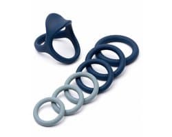 Cockring Set 7-delig Siliconen - OHYES Halo - Penisring Set voor Mannen - 6 Cockringen en Ballstretcher