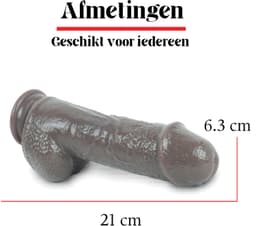 HappySexy dildo zwart 21 cm met Zuignap en Vibrator – Met Afstandsbediening voor Vrouwen en Mannen – Realistische Siliconen XXL Dildo – Anaal en Vaginaal – Gay & Hetero Sex Toys — thumbnail 4
