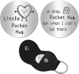 CREATCABIN 'Pocket Angel', 'Pocket Hug', muntje, lange-afstandsrelatie, cadeau, dubbelzijdig, inspirerend cadeau voor vrienden, vrouwen, mannen, beste — thumbnail 1