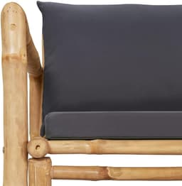 Terrasmeubelen, tuinmeubelsets, balkonmeubelsets, tuinbankset, 2-delig, tuinloungeset met donkergrijs kussen bamboe voor tuinen, terrassen, balkons — thumbnail 3