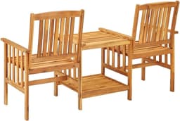 Terrasmeubelen, tuinbank, meubelsets, tuinstoelen met theetafel en kussen, acacia massief hout — thumbnail 5