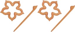 Bloem Handgemaakte Broche Elegante Sjaalgesp voor Damesjurk Trui Cadeau, 2 Stuks Houten Pin Broche voor Kraag — thumbnail 2