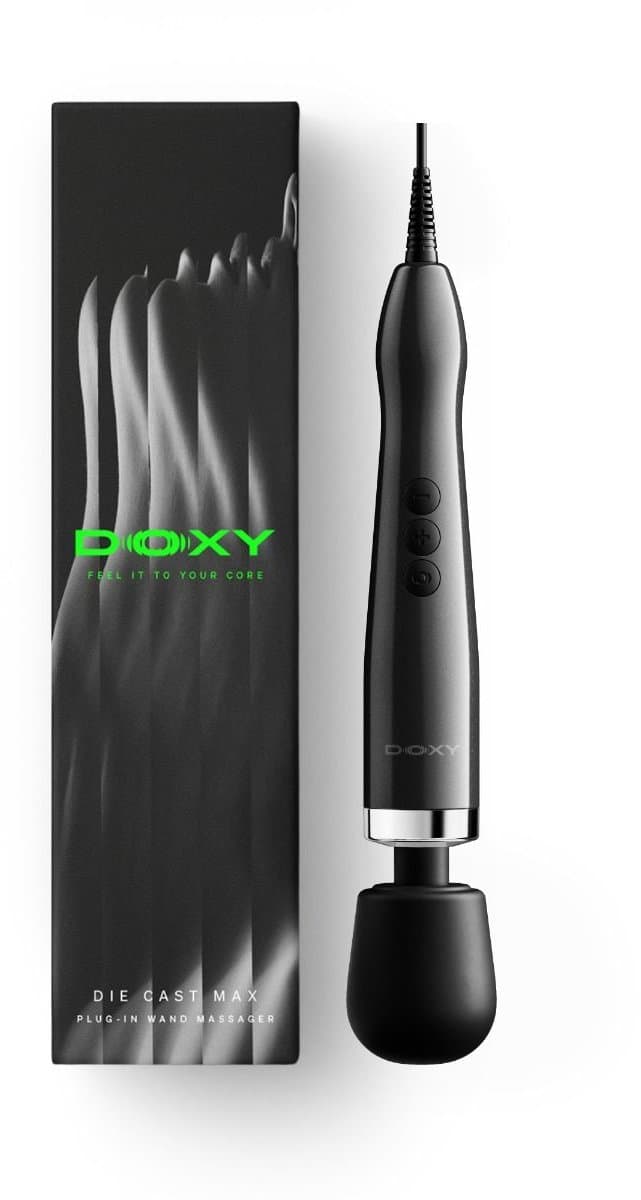 Doxy 2.0 - Die Cast Max Plug‑In - Wandmassager - Metaal - Zwart - Doxy 2.0 Wand Vibrator — afbeelding 1