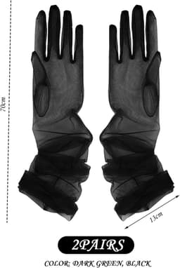 Handschoenen, transparante nethandschoenen, kledinghandschoenen, kledinghandschoenen, kledingaccessoires, 2 paar — thumbnail 2