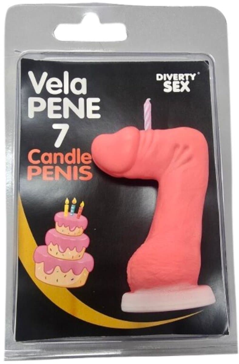 Penis Kaars Nummer 7 Roze — afbeelding 1