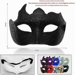 Dailygoods- Venetiaans Masker Retro - Venetiaans Masker Heren - Maskerade Masker - Feest Masker - Carnaval Masker - Uniek Asymmetrisch Design - Feestmasker — thumbnail 2