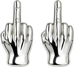 Set van twee pinnen Rock Honor Finger 3D | Origineel Cadeau Honeyvinger | Pin Herenkostuum | Herenbroche | Cadeau Fuck Rugzak | Broches voor Vrouwen Rebel Zilver Mode Accessoires | French Pin — thumbnail 1