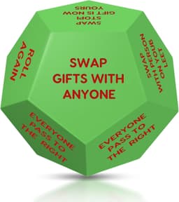 1x Cadeau-uitwisselingsdobbelsteen Kerst - 12 Zijden en Zachte Randen - 10 x 10 x 10 cm - voor Kerstfeest, Familie en Party - PU Materiaal, Incl. Spelregels — thumbnail 1