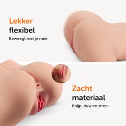 Sensual Desire® KIKI Masturbator voor Man - Pocket Pussy - 2-in-1 Vagina & Anus - Dubbele Tunnel - Sex Toys voor Mannen — thumbnail 4