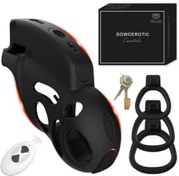 DOWO® - Vibrerende Kuisheidskooi - Peniskooi - 12 vibratiestanden - Kuisheidskooi voor Mannen - Chastity cage - ABS – Met Afstandsbediening - 3 Maten — thumbnail 1