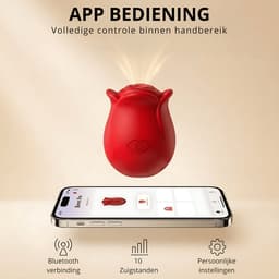 SF Toys RoseAir - Roos vibrator met App-bediening - 10 Zuigstanden - Magnetisch USB-oplaadbaar - IPX7-waterdicht - Rood — thumbnail 3