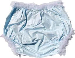 Volwassen Incontinentie Pull-on Plastic Broek Kant Slipje Kleur Baby Blauw met Wit Kant — thumbnail 2