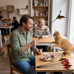 12 stuks kattenspeelgoed, kattenhengelveer, kattenspeelgoed, hengel met veerspeelgoed, 40 cm lengte, voor interactief spel en beweging, voor kittens en katten — thumbnail 3