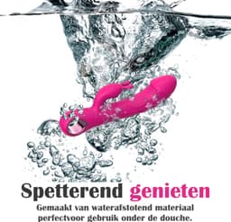Luxe Konijnen Vibrator met Ring - Oplaadbare G-Spot & Klitoris Massager - Dual Stimulatie Seksspeeltje met Basisring - Waterdichte Vibrator - Fluisterstil & Huidvriendelijk Siliconen - Fuchsiaroze — thumbnail 4