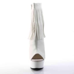 EU 35 = US 5 | DELIGHT-1019 | 6 Heel, 1 3/4 PF Open Toe/Heel Fringe Bootie, Side Zip — thumbnail 2