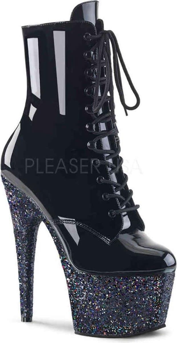 Pleaser - ADORE-1020G Plateau Laarzen, Paaldans schoenen - Paaldans schoenen - 41 Shoes - Zwart — afbeelding 1