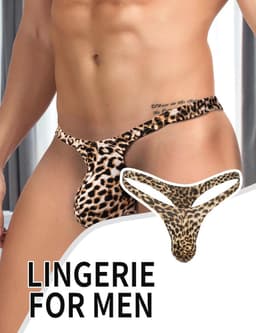 Tanga Heren Hot Waist String Luipaard Draad Slip Katoen Lichtgewicht Oversized Jockstrap G-String Onderbroek Mini Slip Mankini Ondergoed — thumbnail 6