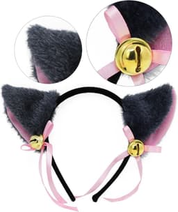 Cosplay Kat Kostuum Set voor Dames en Meisjes - Pluche Klauw Handschoenen, Oren, Staart en Kraag — thumbnail 3